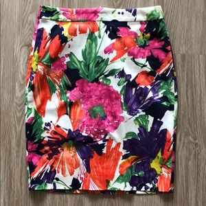 Jcrew Floral Pencil Skirt
